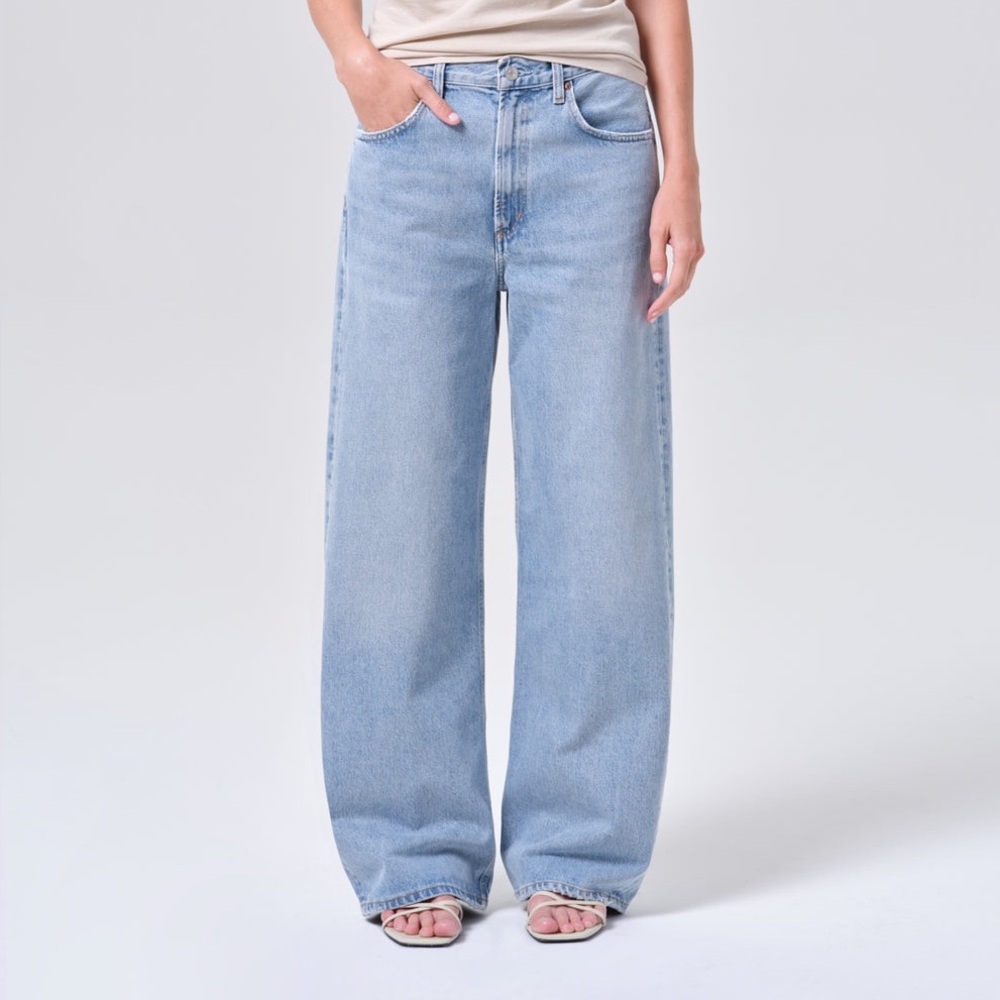Agolde Light Wash Wide Leg Jeans